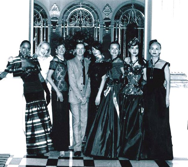 Thomas and his models at a fashion show at Claridge's
